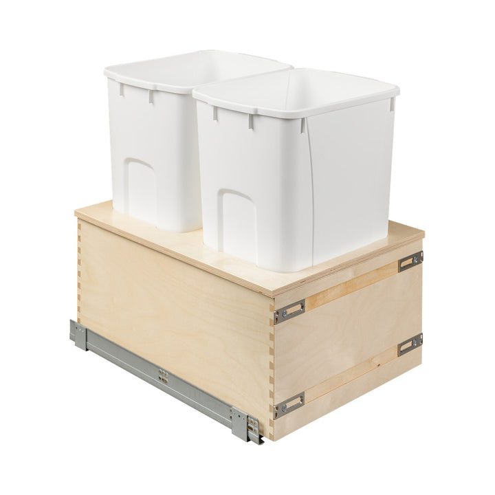 18" Edge Series 50 Quart Bottom Mount Waste Container in Baltic birch, studio view 6
