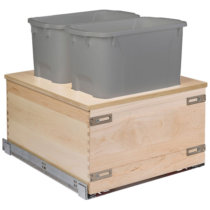 Century Components 18" Edge Series 34 Quart Gray Bottom Mount Waste Container (EDGBM170-34PF-GR)