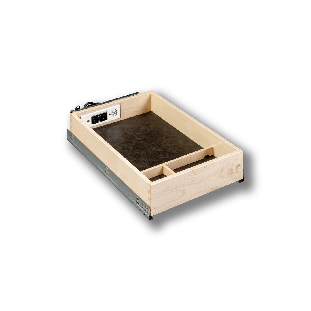 15" Face Frame Galaxy Charging Drawer AC/USB-A, studio view 3