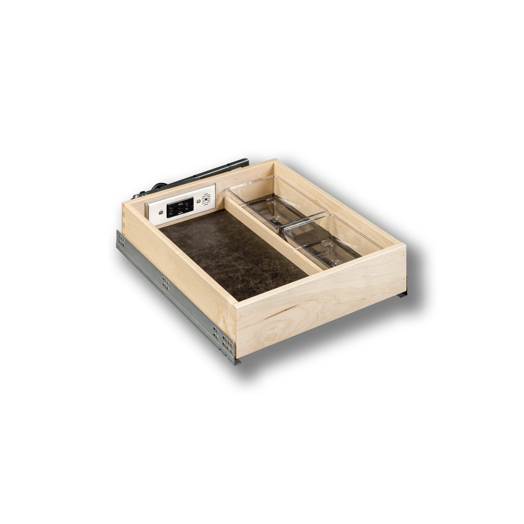 16 1/2" Vanity Frameless Galaxy Charging Drawer AC/USB-A, studio view 2