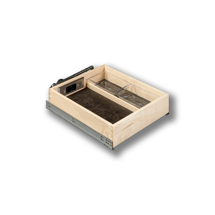 16 1/2" Vanity Frameless Galaxy Charging Drawer AC/USB-A, studio view 3