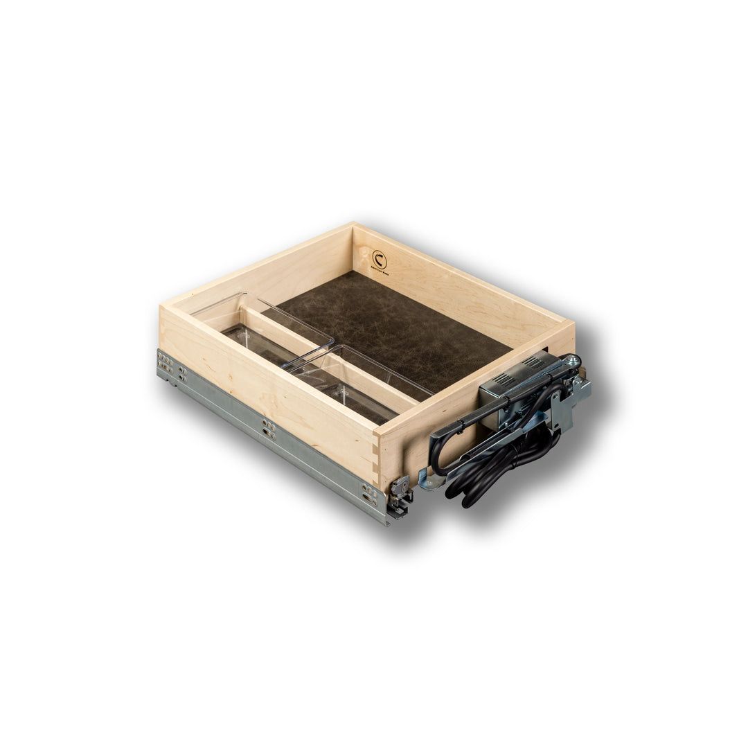 16 1/2" Vanity Frameless Galaxy Charging Drawer AC/USB-A, studio view 5
