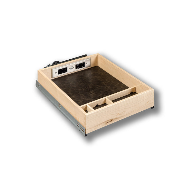 18" Face Frame Galaxy Charging Drawer AC/USB-A/USB-C, studio view 2
