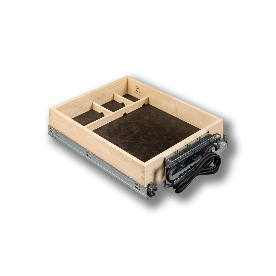 18" Face Frame Galaxy Charging Drawer AC/USB-A/USB-C, studio view 5