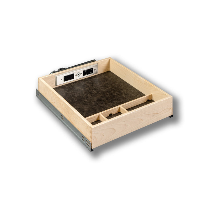 19 1/2" Frameless Galaxy Charging Drawer AC/USB-A/USB-C, studio view 2