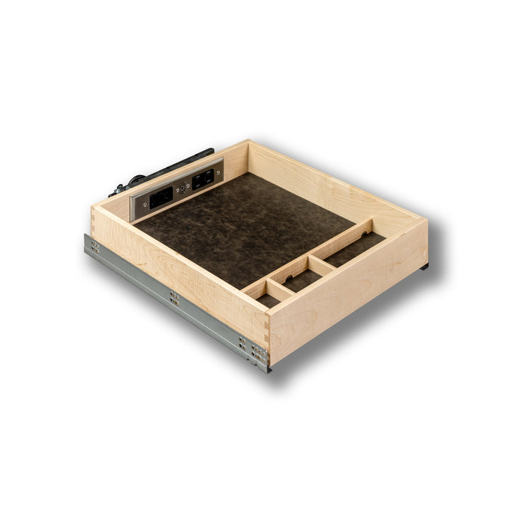 19 1/2" Frameless Galaxy Charging Drawer AC/USB-A/USB-C, studio view 3