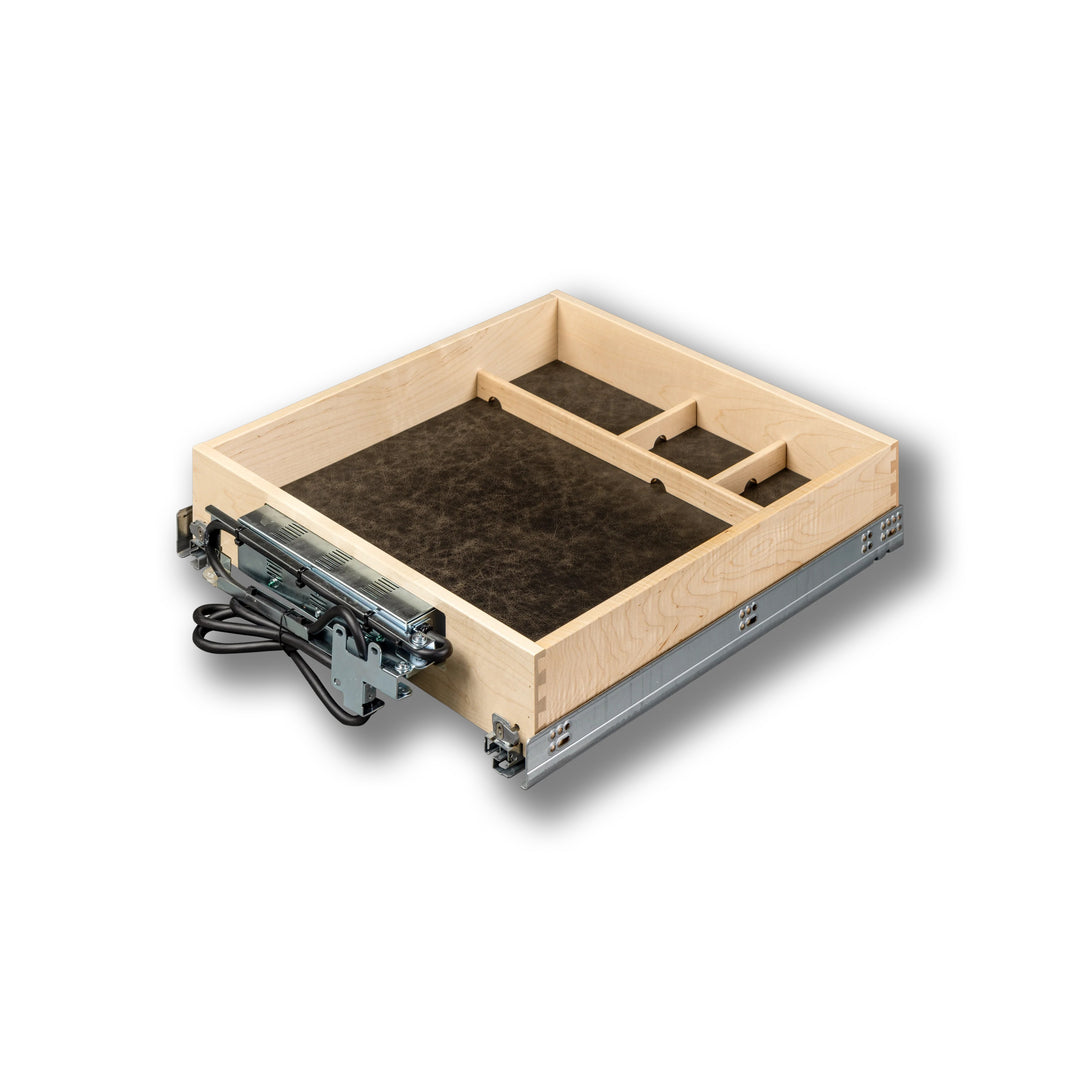 19 1/2" Frameless Galaxy Charging Drawer AC/USB-A/USB-C, studio view 4