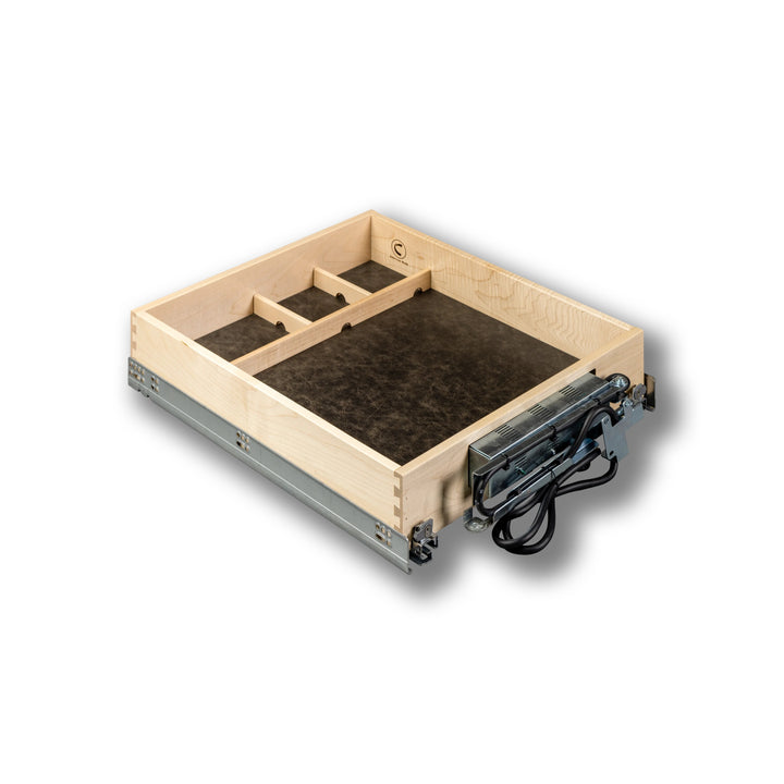 19 1/2" Frameless Galaxy Charging Drawer AC/USB-A/USB-C, studio view 5