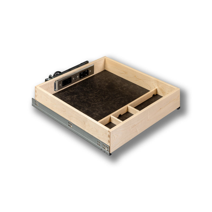 21" Face Frame Galaxy Charging Drawer AC/USB-A/USB-C, studio view 3