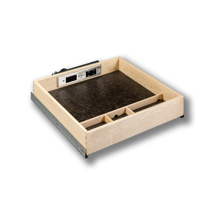 22 1/2" Frameless Galaxy Charging Drawer AC/USB-A/USB-C, studio view 2