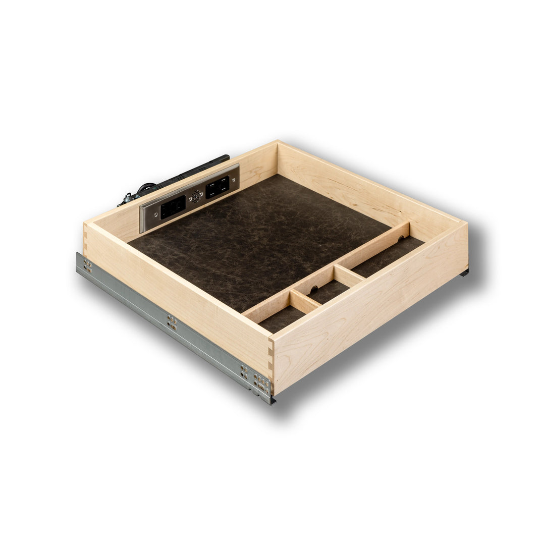 22 1/2" Frameless Galaxy Charging Drawer AC/USB-A/USB-C, studio view 3