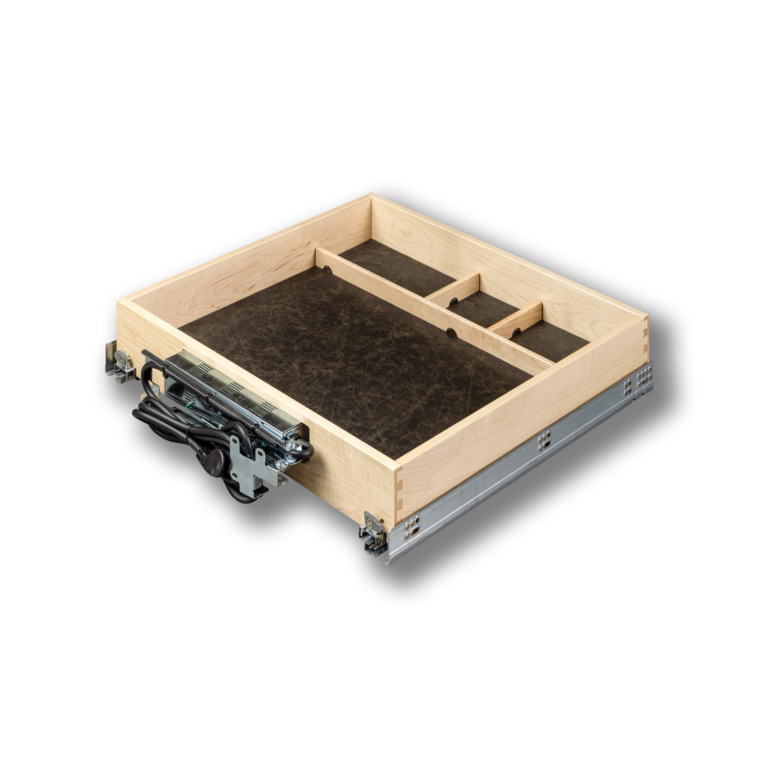 22 1/2" Frameless Galaxy Charging Drawer AC/USB-A/USB-C, studio view 4