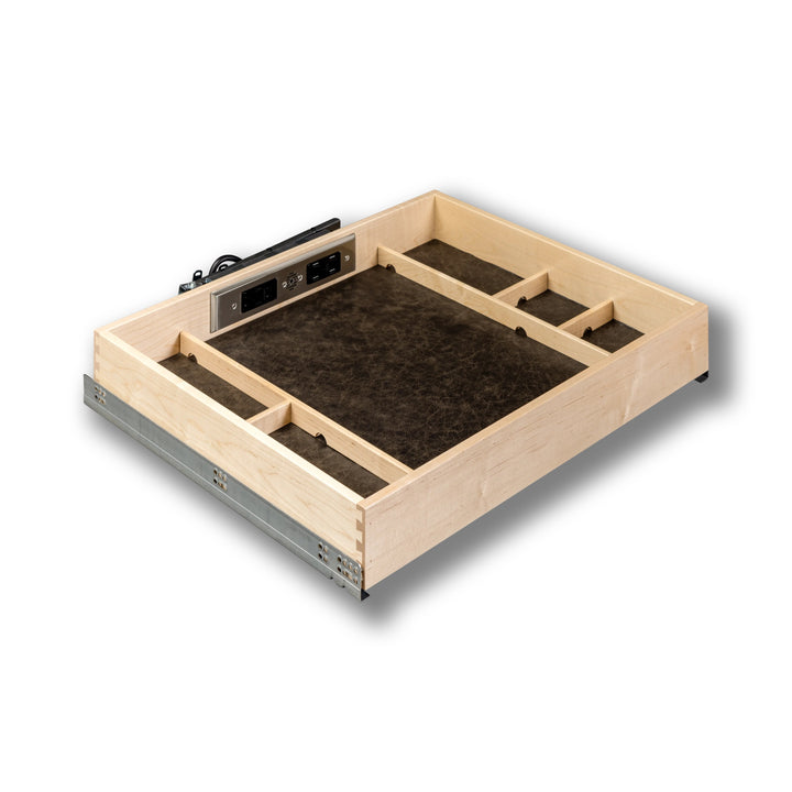 27" Face Frame Galaxy Charging Drawer AC/USB-A/USB-C, studio view 4