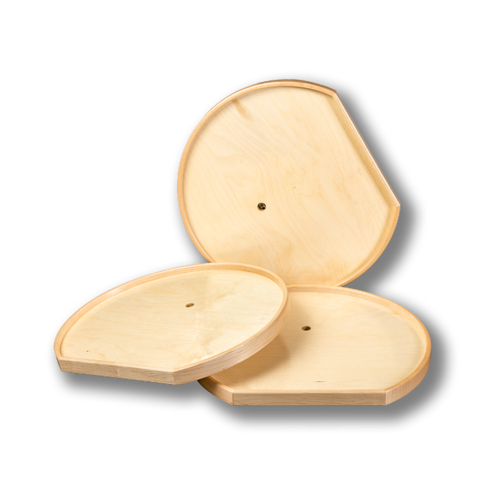 Century Components Magnum Series 3 Shelf D-Shape Lazy Susan - 22 Inch Diameter - Hardware Included (MAG22DSPF)