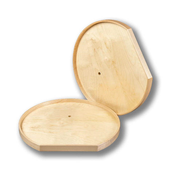 Century Components Magnum Series 2 Shelf D-Shape Lazy Susan - 28 Inch Diameter - Hardware Included (MAG28DSPF)