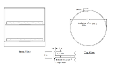 Century Components - Walnut Creek Magnum Series Lazy Susan - Two 32" Full Round Shelves With Hardware - WCCMAG32FRPF
