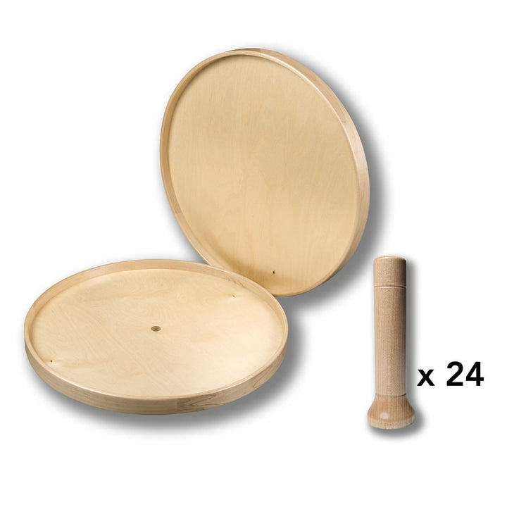 Signature Series MagnaSusan full-round shelves with 24 magnetic solid-wood pegs