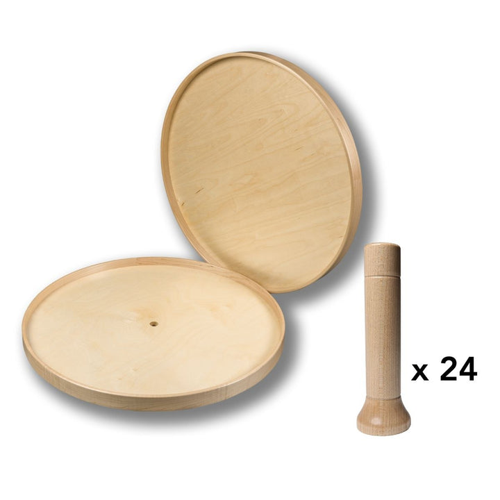 Signature Series MagnaSusan full-round shelves with 24 magnetic solid-wood pegs
