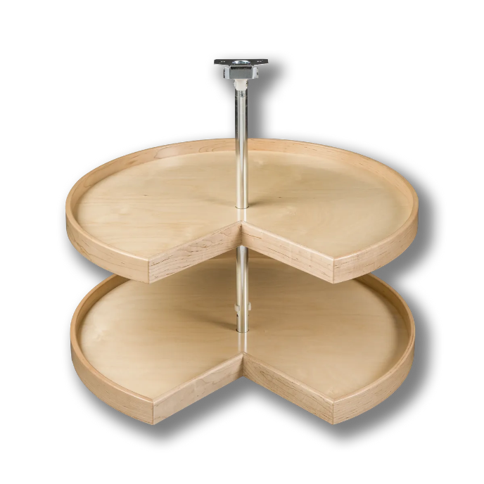 Century Components Ovation Series 2 Shelf Pie Cut Lazy Susan with Spin Thru Hardware - 28 Inch Diameter - Hardware Included (OVA28PCPF)