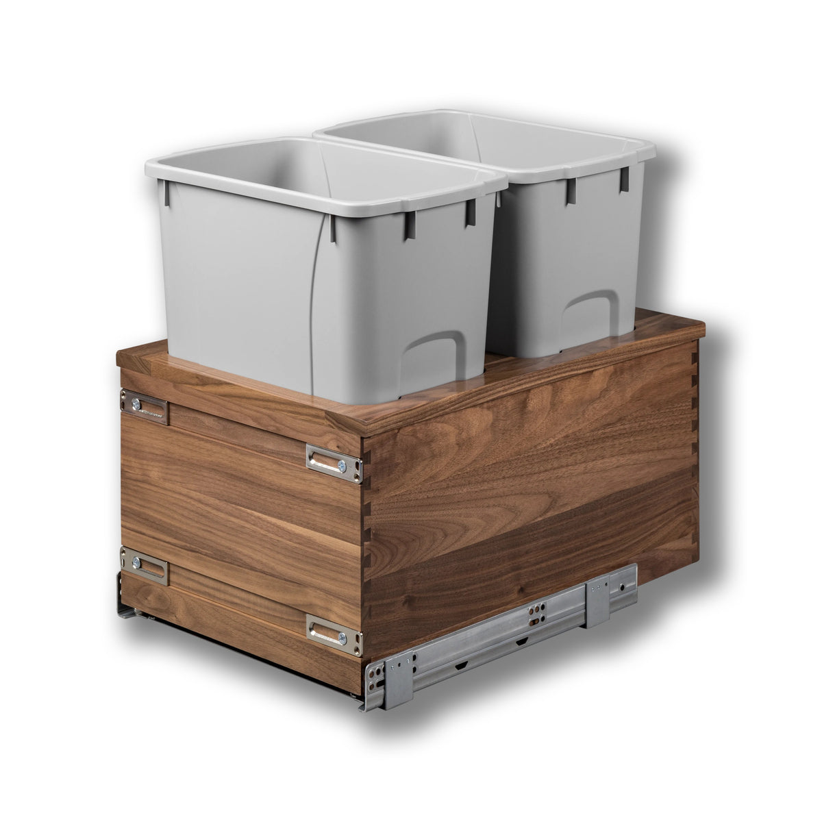 14 1/2" Riviera Series 34 Quart Bottom Mount Waste Container - Walnut