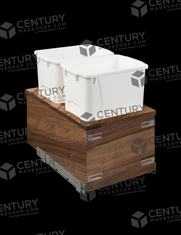 Century Components 14" Riviera Series Riviera 34 Quart Bottom Mount Waste Container - Walnut (RIVBM145-34PF)