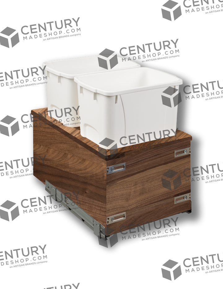 Century Components 15" Riviera Series 34 Quart Bottom Mount Waste Container, Touch To Open (RIVBM145-34PF-MVTO)