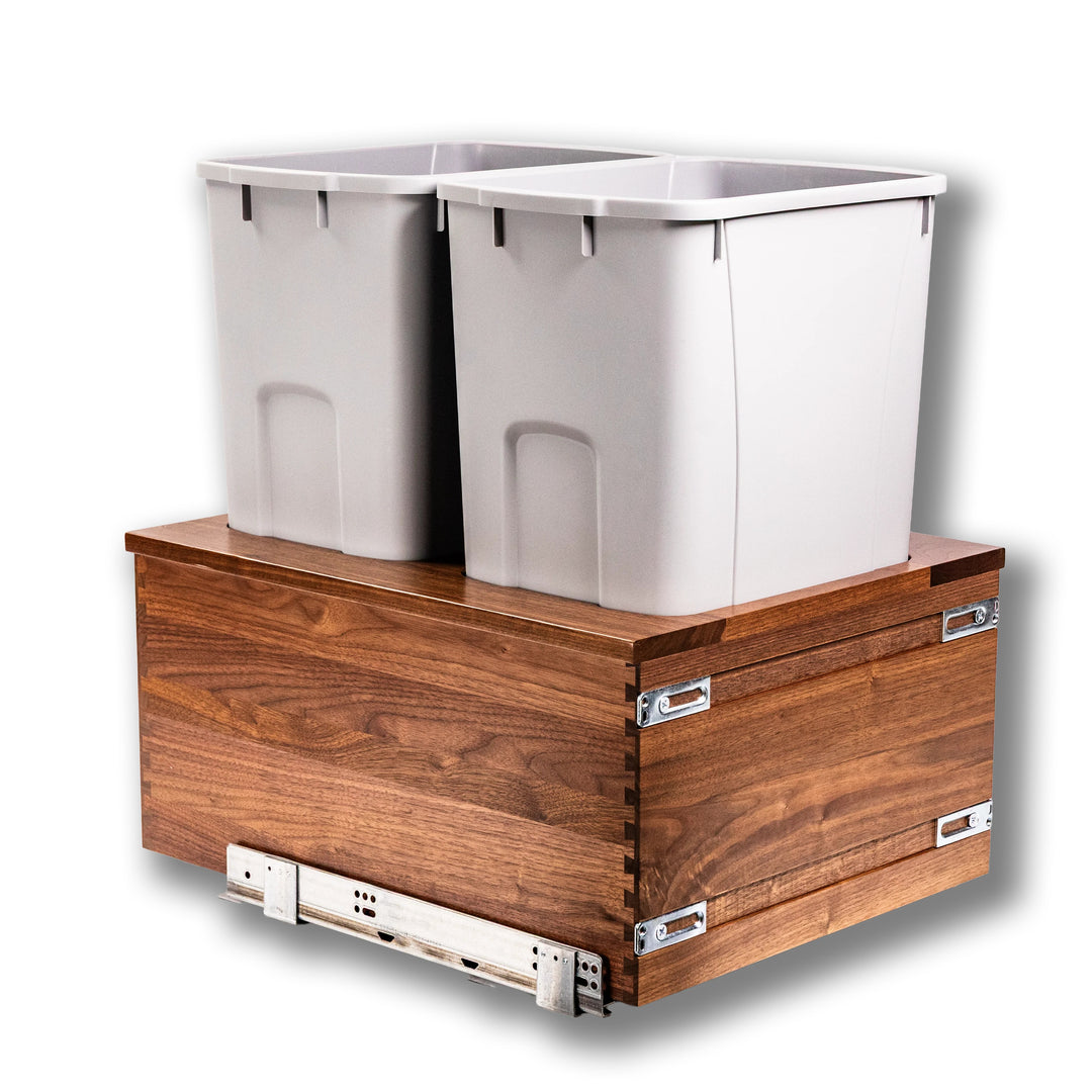 17 1/2" Riviera Series 50 Quart Bottom Mount Waste Container - Walnut