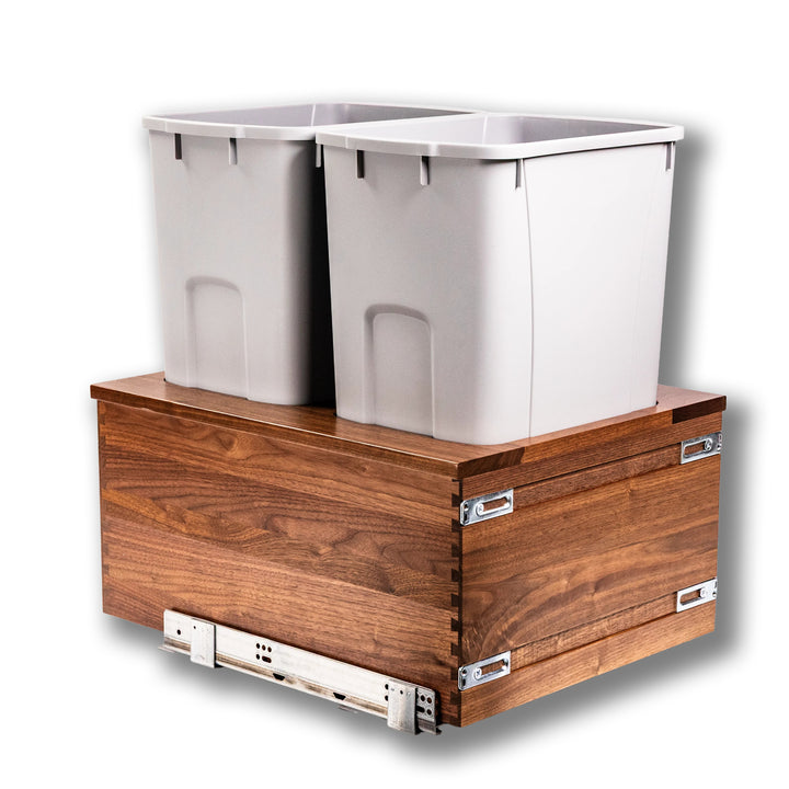 17 1/2" Riviera Series 50 Quart Bottom Mount Waste Container - Walnut