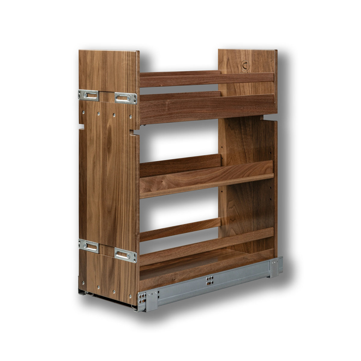 9" Riviera Series Base Cabinet Organizer - Walnut