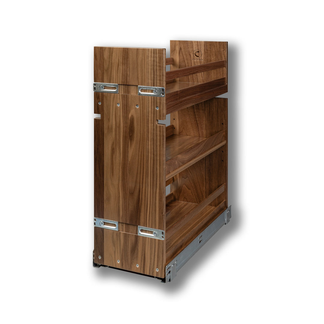 9" Riviera Series Base Cabinet Organizer - Walnut, studio view 2