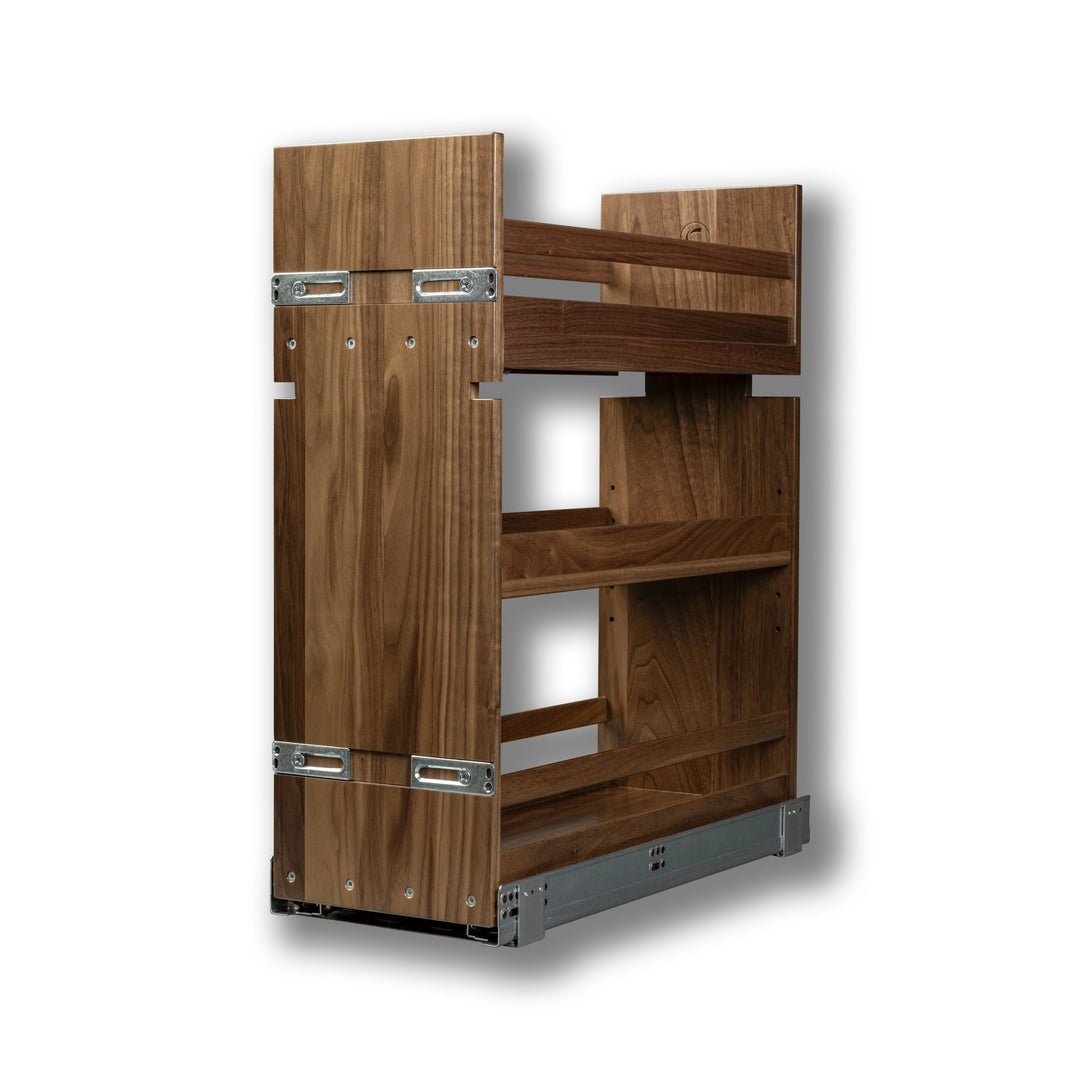 9" Riviera Series Base Cabinet Organizer - Walnut, studio view 4