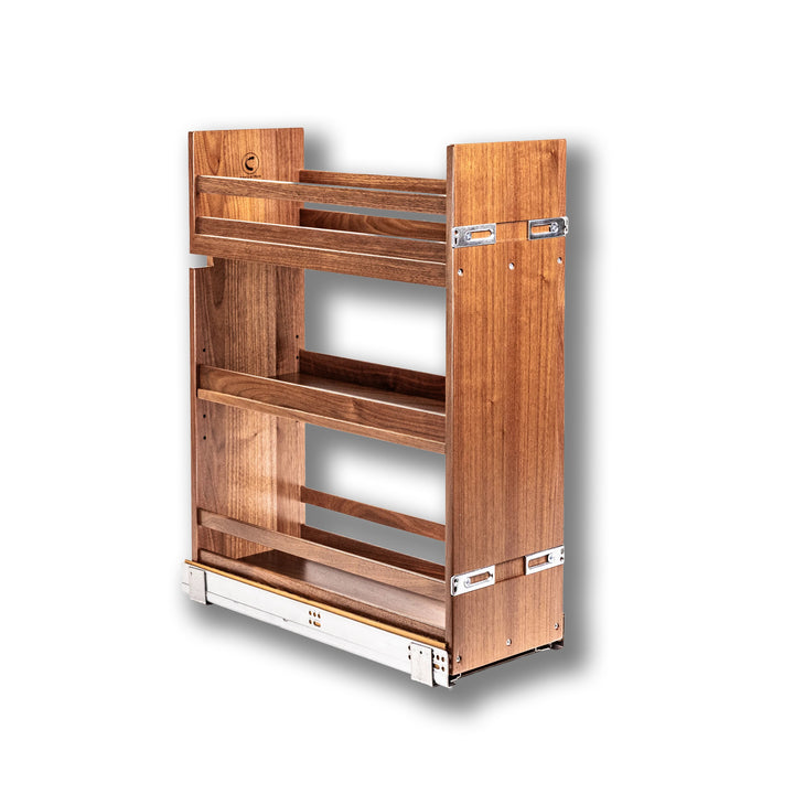 9" Riviera Series Base Cabinet Organizer - Walnut, studio view 5