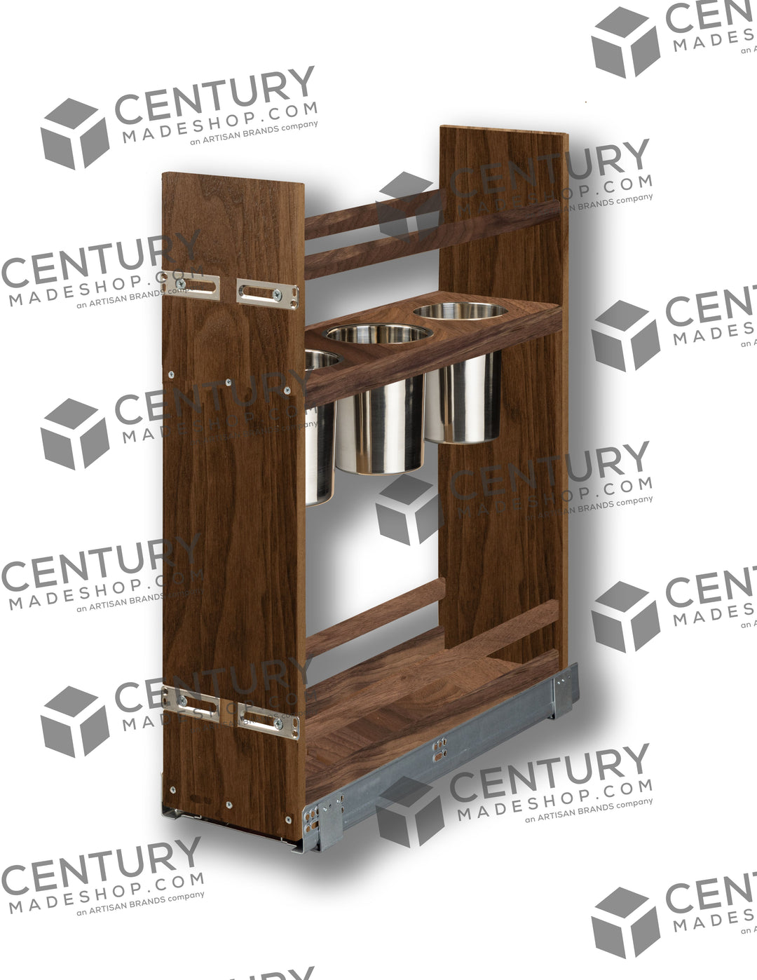 Century Components 7 1/2" Cascade Series Pull-Out Canister Organizer / Walnut (RIVCAN70PF)