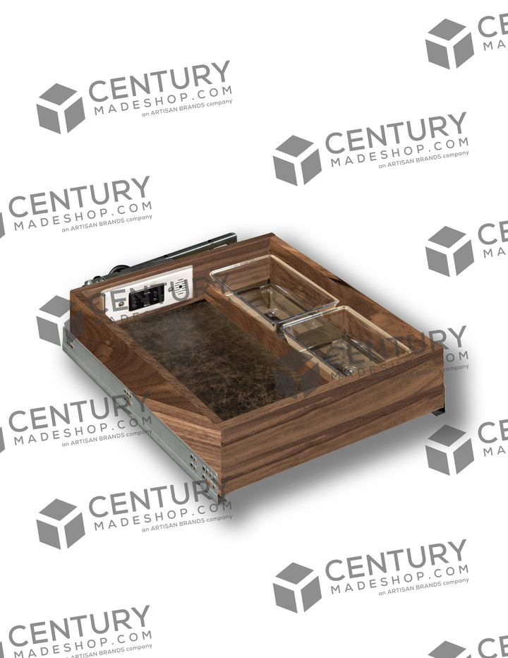 Century Components 16-1/2" Riviera Series Vanity Face Frame Galaxy Charging Drawer AC/USB-A - For 17" Cabinet Opening (RIVMPCS160PF-18)