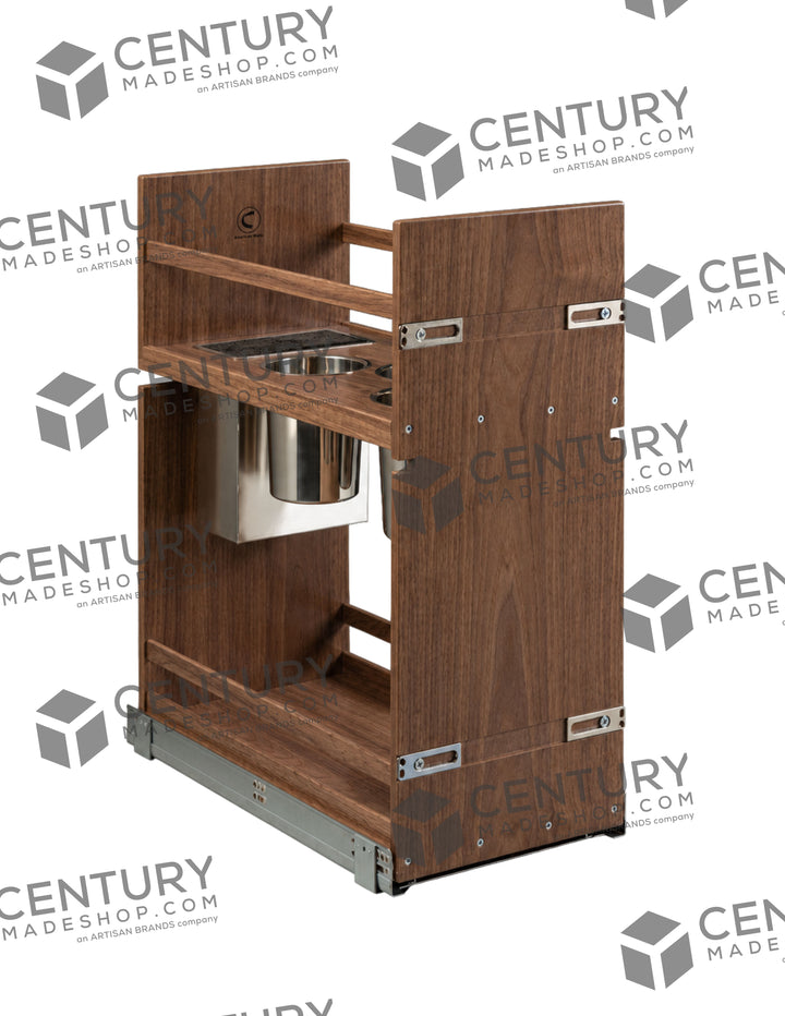 Century Components 12" Riviera Series Face Frame Pullout Canister Organizer with Knife Block (RIVKBI115PF)