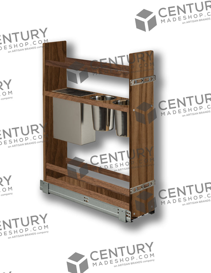 Century Components 6" Signature Series Face Frame Pullout Canister Organizer with Knife Block For 6" Cabinet Opening (RIVKBI55PF)