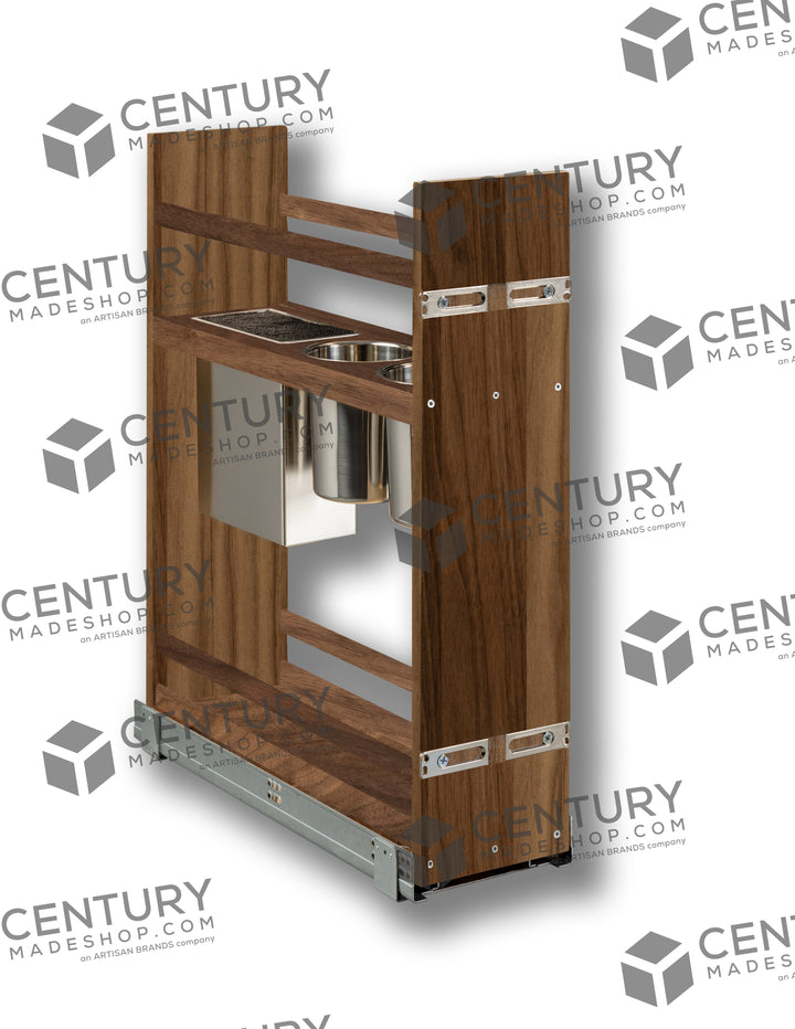 Century Components 10 1/2" Riviera Series Face Frame Pullout Canister Organizer with Knife Block (RIVKBI100PF)