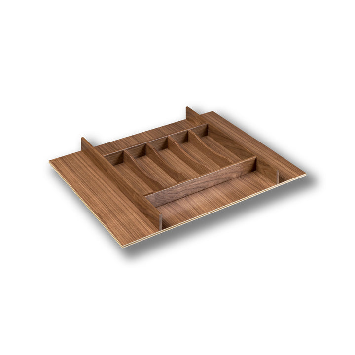 26 1/2" Riviera Series Silverware Tray Insert in walnut, studio view 3