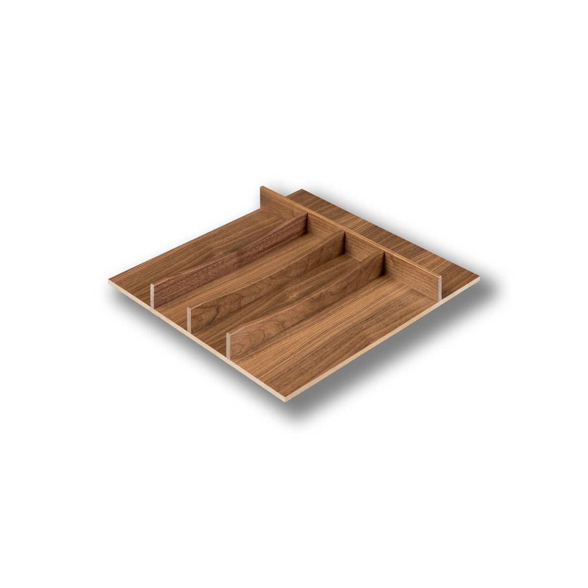18" Riviera Series Utensil Tray Insert in walnut, studio view 2