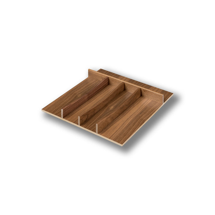 18" Riviera Series Utensil Tray Insert in walnut, studio view 3