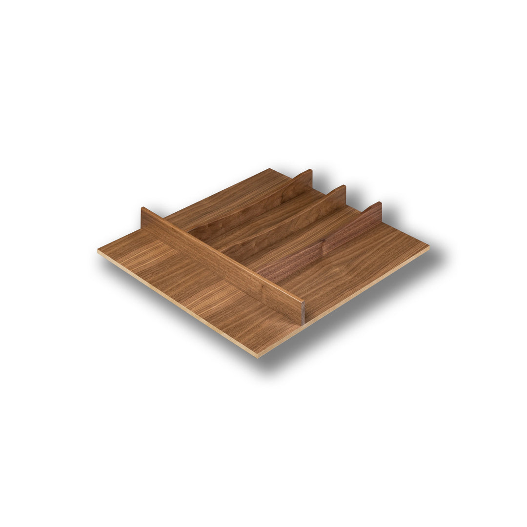 18" Riviera Series Utensil Tray Insert in walnut, studio view 5