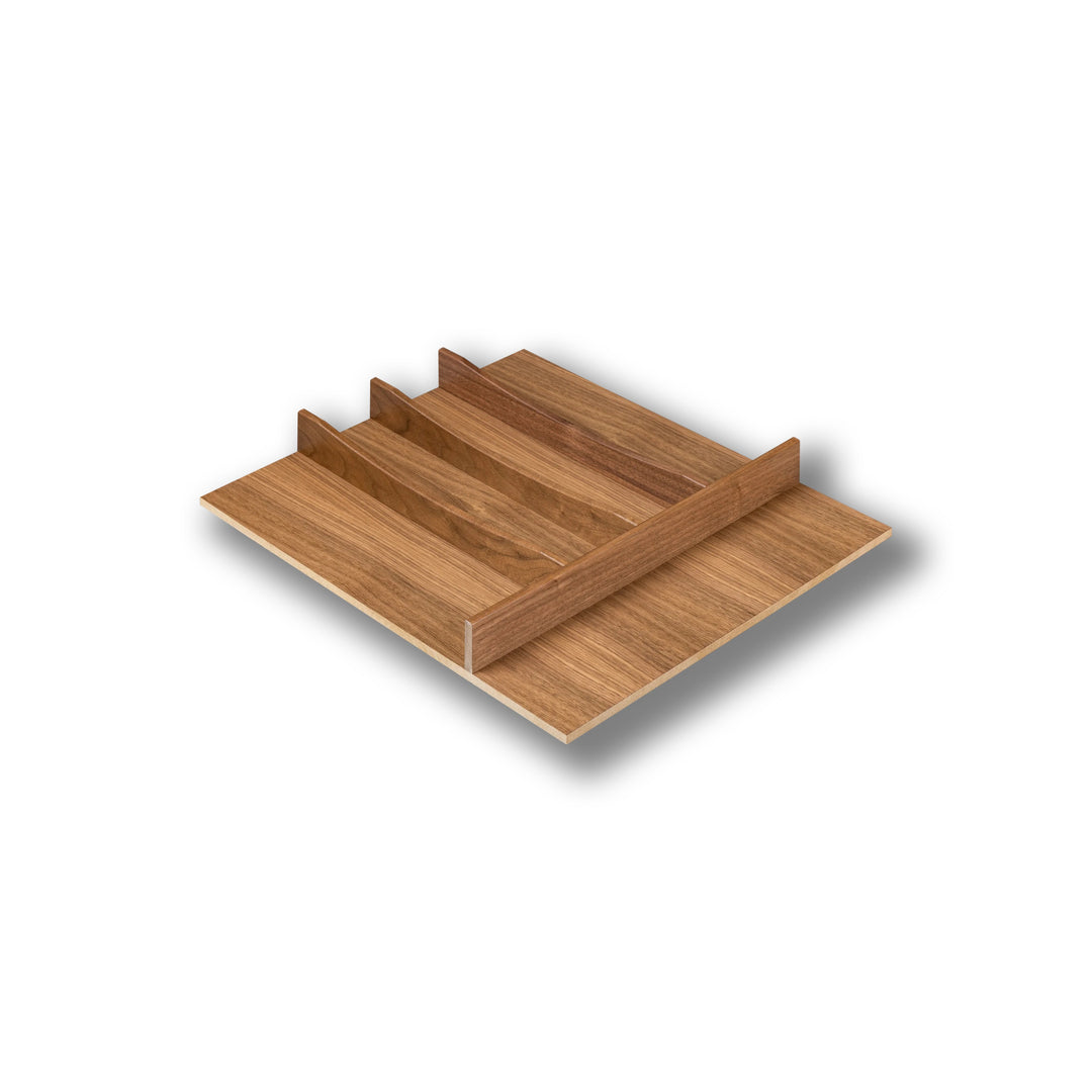 18" Riviera Series Utensil Tray Insert in walnut, studio view 6