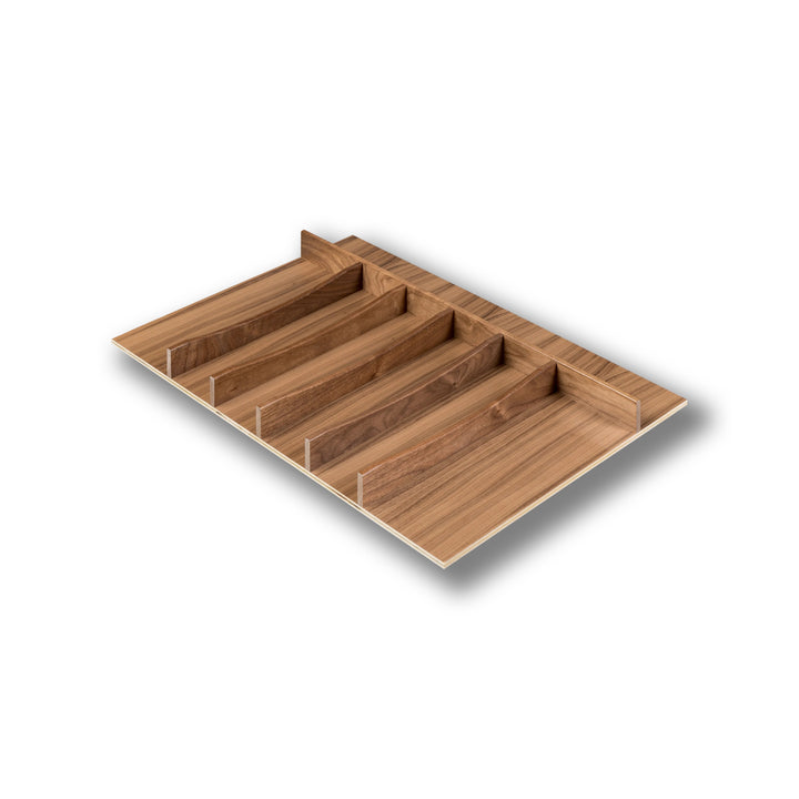 26 1/2" Riviera Series Utensil Tray Insert in walnut, studio view 2