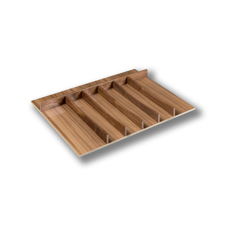 26 1/2" Riviera Series Utensil Tray Insert in walnut, studio view 4