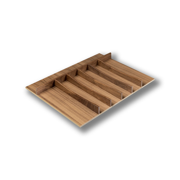 26 1/2" Riviera Series Utensil Tray Insert in walnut, studio view 5