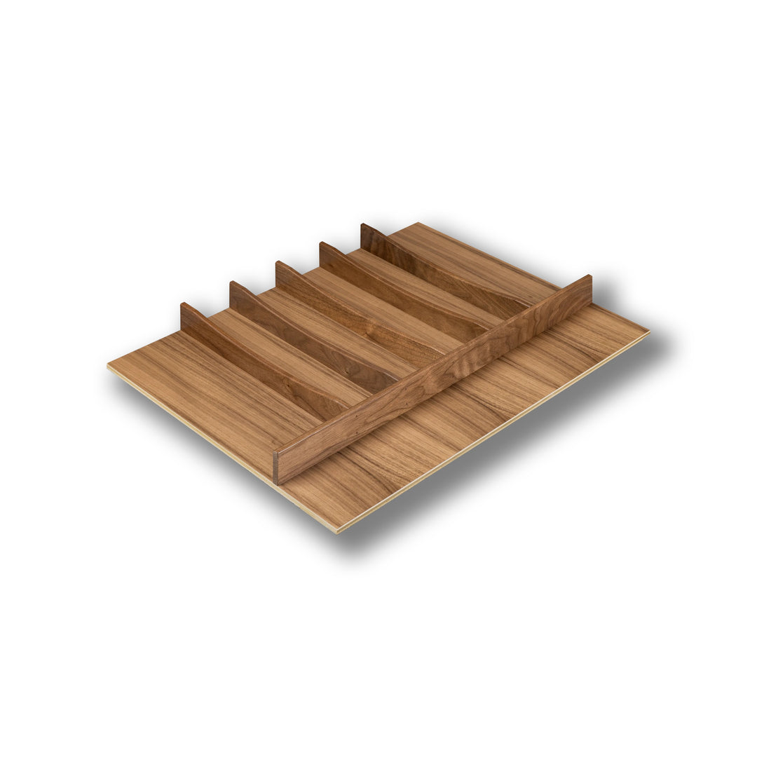 26 1/2" Riviera Series Utensil Tray Insert in walnut, studio view 6