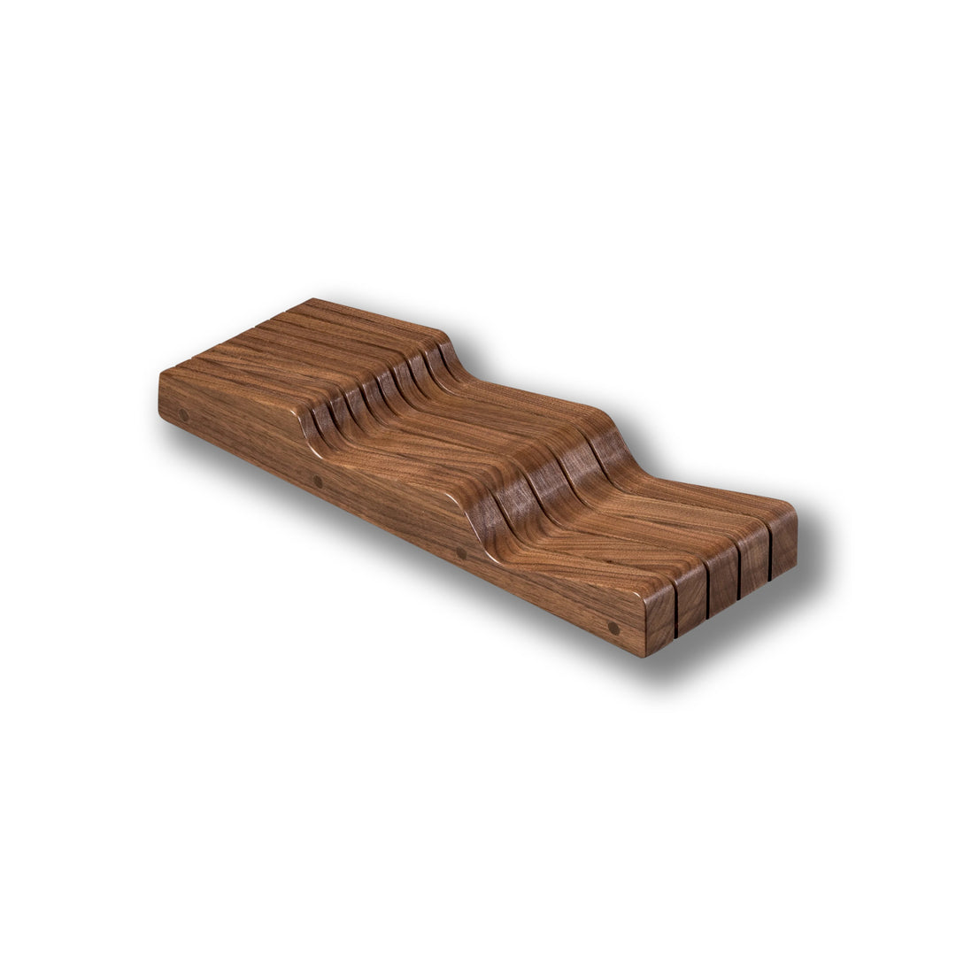 5 1/2" Riviera Series The Wave Knife Block in walnut, studio view 3