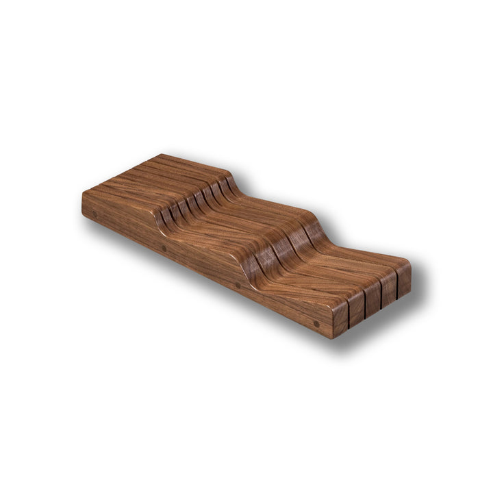 5 1/2" Riviera Series The Wave Knife Block in walnut, studio view 3