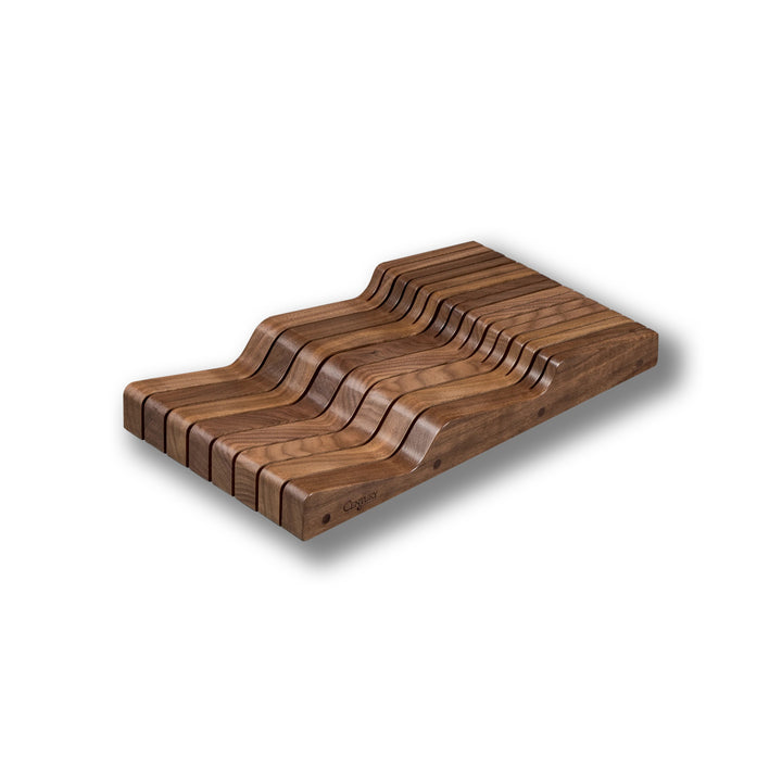 9" Riviera Series The Wave Knife Block in walnut