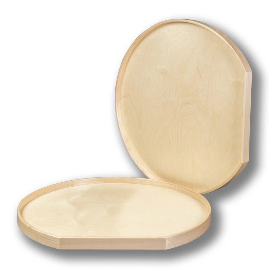 2 Shelf D-Shape Lazy Susan Shelf Only, 32 Inch Diameter - Hardware Sold Separately